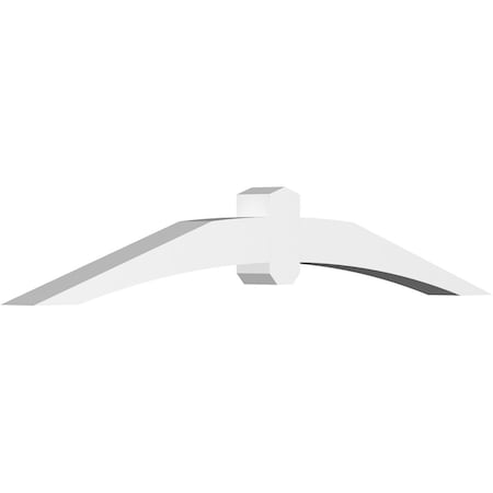 Ekena Millwork Archdale Architectural Grade PVC Gable Bracket, 60"W x 10"H x 4"D x 4"F, 4/12 Pitch GBP060X10X0404ARC00